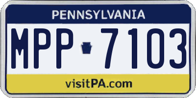 PA license plate MPP7103