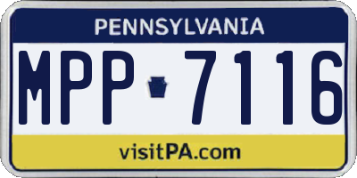 PA license plate MPP7116