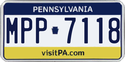 PA license plate MPP7118