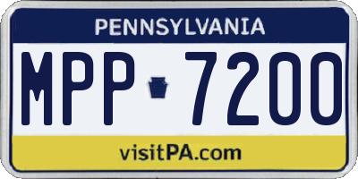 PA license plate MPP7200