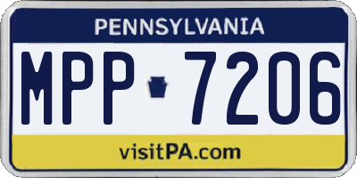 PA license plate MPP7206