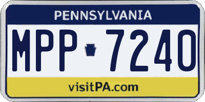 PA license plate MPP7240