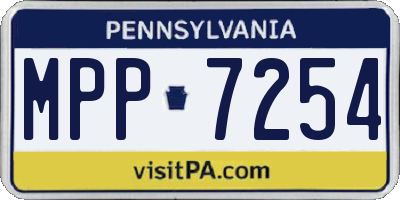 PA license plate MPP7254