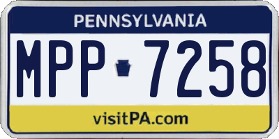PA license plate MPP7258
