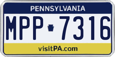 PA license plate MPP7316
