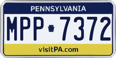 PA license plate MPP7372