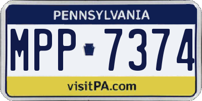 PA license plate MPP7374