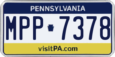 PA license plate MPP7378