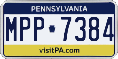 PA license plate MPP7384
