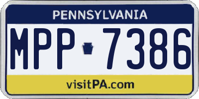 PA license plate MPP7386