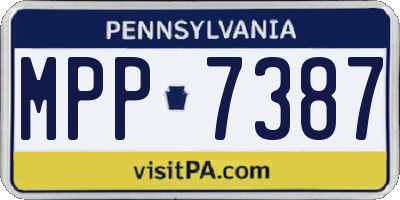 PA license plate MPP7387