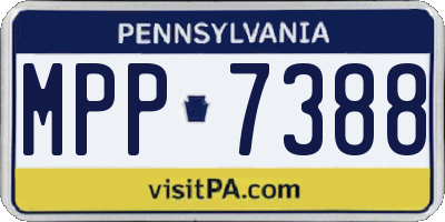 PA license plate MPP7388