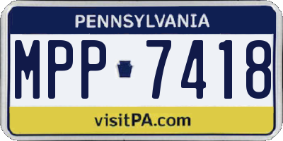 PA license plate MPP7418