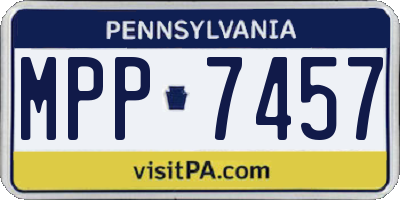 PA license plate MPP7457