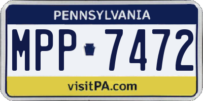 PA license plate MPP7472