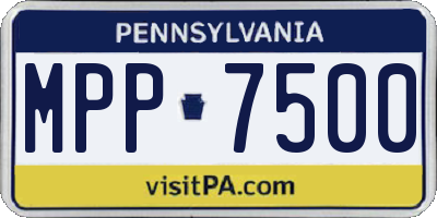 PA license plate MPP7500