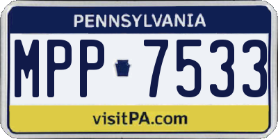 PA license plate MPP7533