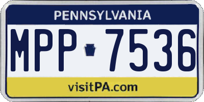 PA license plate MPP7536
