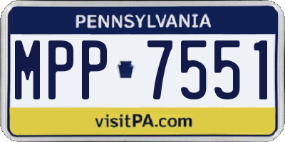 PA license plate MPP7551