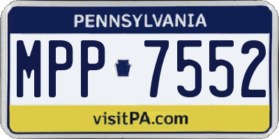 PA license plate MPP7552