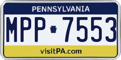 PA license plate MPP7553