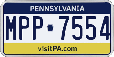 PA license plate MPP7554