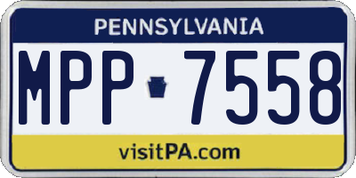 PA license plate MPP7558