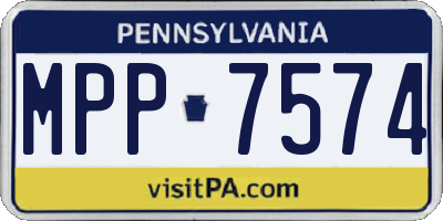 PA license plate MPP7574