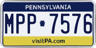 PA license plate MPP7576