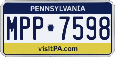 PA license plate MPP7598