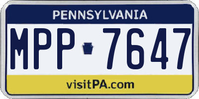 PA license plate MPP7647
