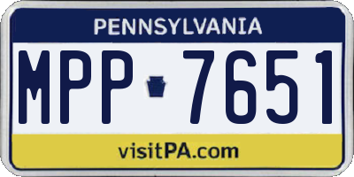 PA license plate MPP7651