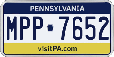 PA license plate MPP7652