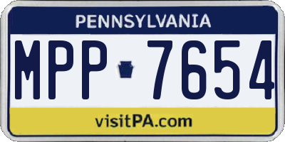 PA license plate MPP7654