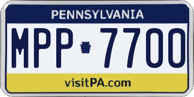 PA license plate MPP7700