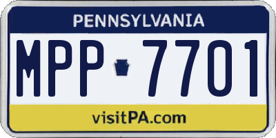 PA license plate MPP7701