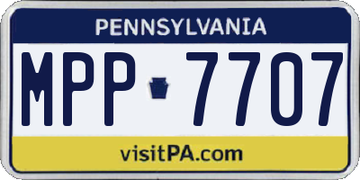 PA license plate MPP7707