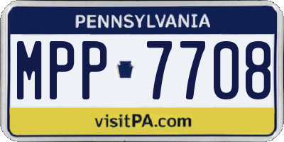 PA license plate MPP7708