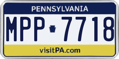 PA license plate MPP7718