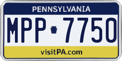 PA license plate MPP7750