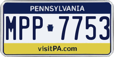 PA license plate MPP7753