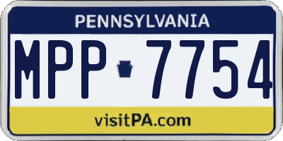 PA license plate MPP7754