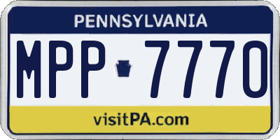 PA license plate MPP7770