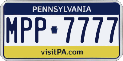 PA license plate MPP7777