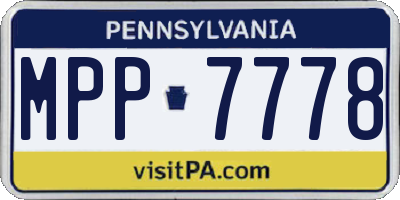PA license plate MPP7778