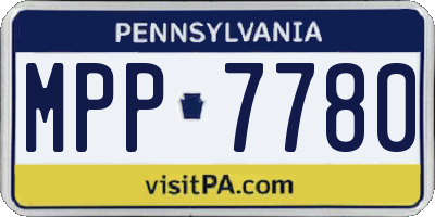 PA license plate MPP7780