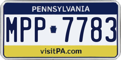 PA license plate MPP7783