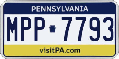 PA license plate MPP7793