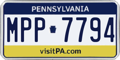 PA license plate MPP7794