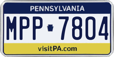 PA license plate MPP7804
